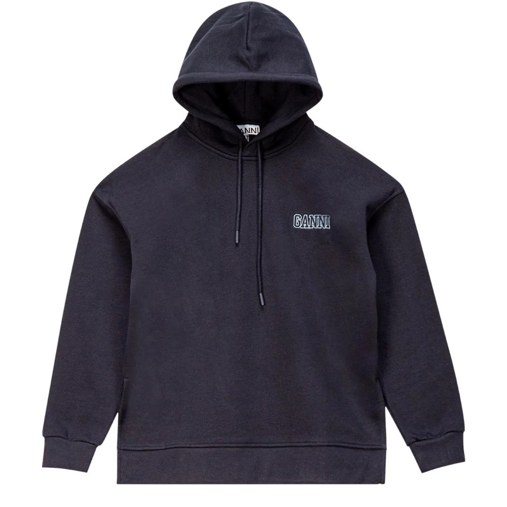 GANNI Logo Embroidered Hoodie 'Sky Captain